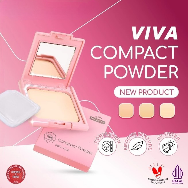 VIVA COMPACT POWDER PINK 12GR - GLOW UP WITH UV PROTECTION - VIVA COMPACT POWDER PINK