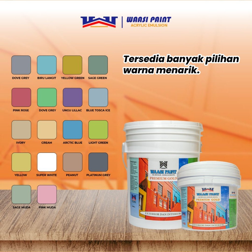 TERLARISWAASI PAINT - Cat Tembok Eksterior Rumah Anti Air Tahan Cuaca Panas Dinding Luar Outdoor