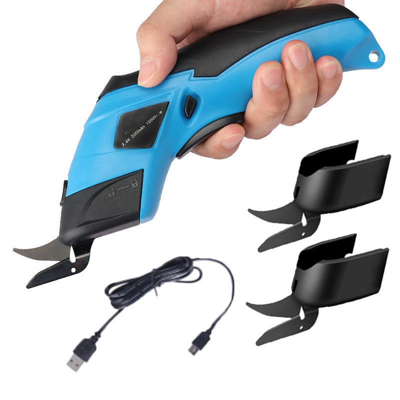 

Electric Scissors Cloth Cutting Machine Lithium Charging PVC Leather Sewing Tailor Scissor Tungsten Steel Blade Doubl Blade Tool