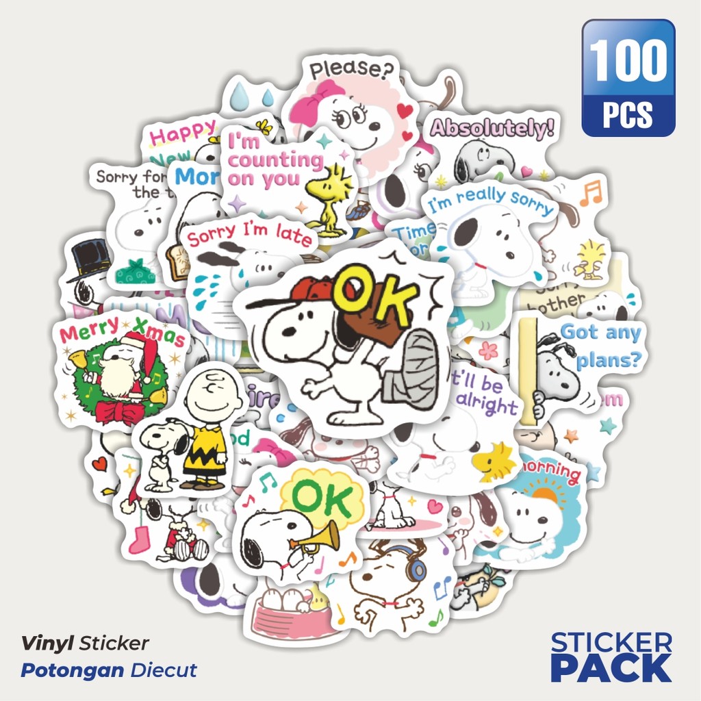 

Terbaru! 50 pcs Stiker Kartun Snoopy V32 Dekorasi Lucu Kreatif untuk Notebook, Skateboard, HP
