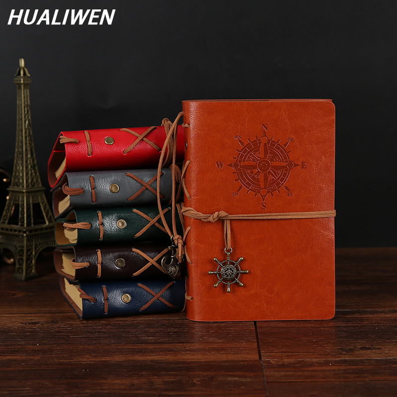

Retro A5 Spiral Notebook Diary Notepad Vintage Pirate Anchors PU Leather Note Book Replaceable Stationery Gift Traveler Journal