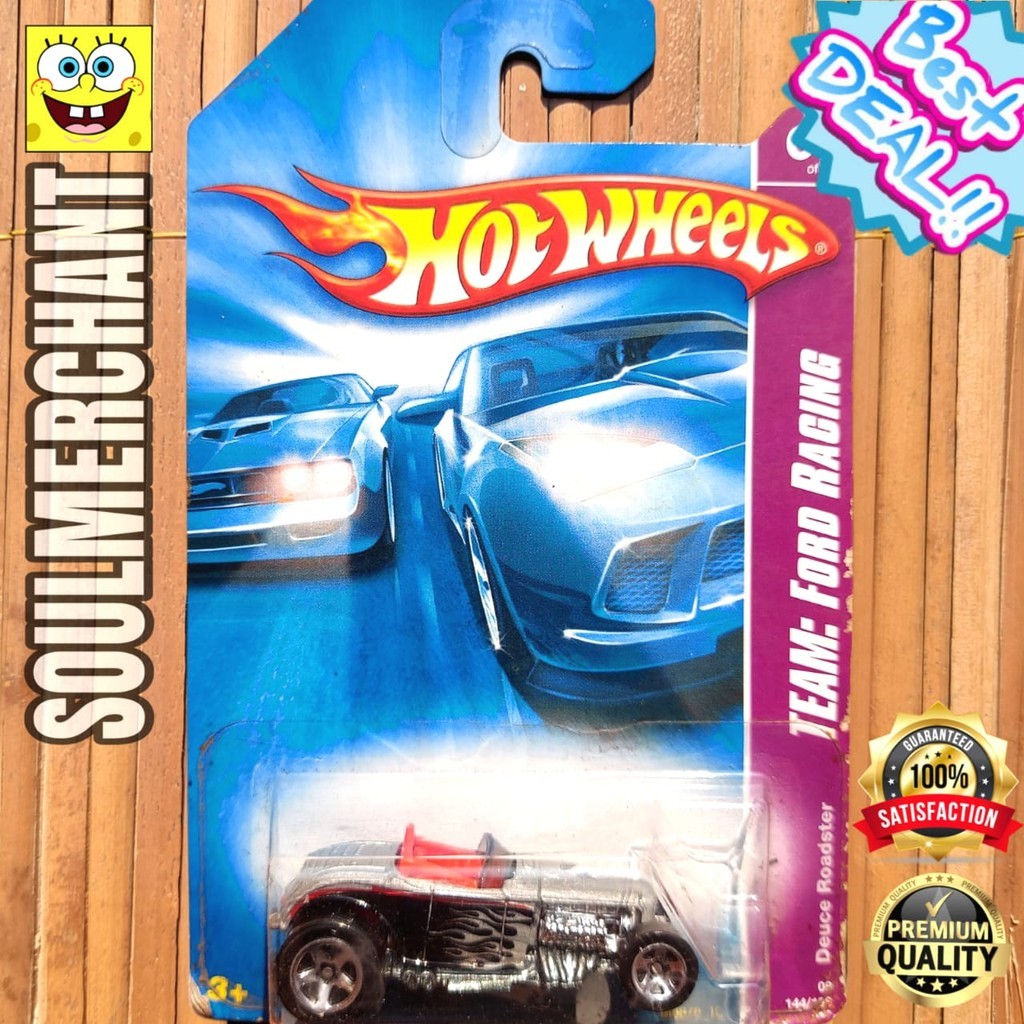 HOT WHEELS DEUCE ROADSTER SILVER UNGU HITAM HOT ROD MUSCLE