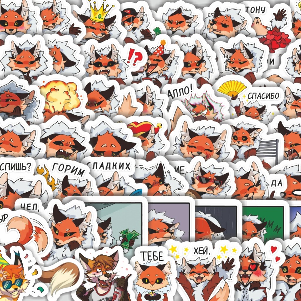 

Stiker Cutting Pack Stiker Kartun Funny Tovka The Fox Isi 100Pcs Series Aesthetic Lucu Keren Untuk Koper Bahan Vynil