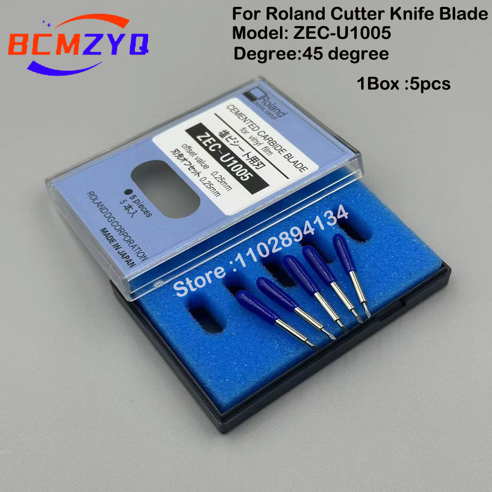 

5PCS Roland Cutter Blade ZEC-U1005 Cemented Carbide Blade for Roland XC540 SP300V VP540 VS640 BN20 LEJ640 VS420 45Degree