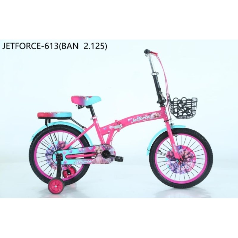 Sepeda lipat anak 16 inch" anak 6 sd 10  thn PLUS RODA BANTU