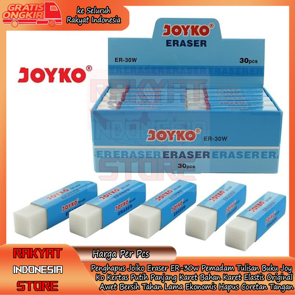 

Joiko Eraser ER-30W White Panjang Hapusan Penghapus Karet Sekolah Kantor Stip Putih Satuan Original Lentur Elastis Ringan Praktis Ekonomis Bagus Awet Tahan Lama Berkualitas Hapus Tulisan Kertas Buku Murah ANN Simpel Bungkus Biru