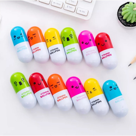 

Pulpen Emoticon Vitamin / Pen Unik / Pena Kapsul / Pulpen Stationary Souvenir Pernikahan / Pena Kapsul Emoji