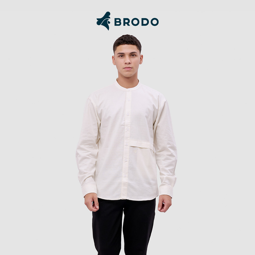 BRODO - Kemeja Pria Broshirt Camicia Long White