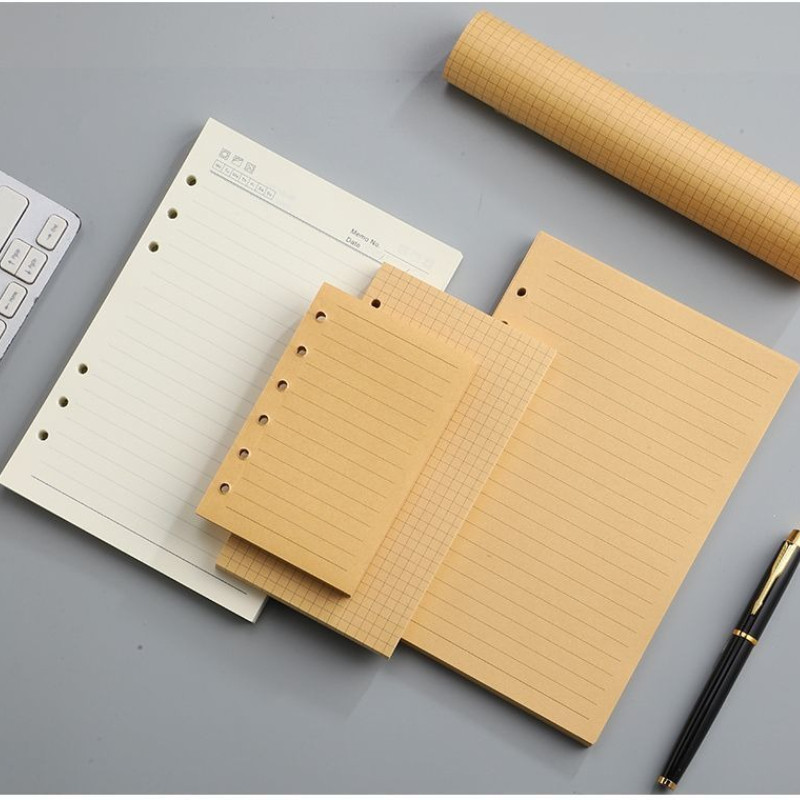 A5A6A7B5 Six Hole Loose Leaf Paper with Detachable Inner Core and Replaceable Kraft Paper Horizontal