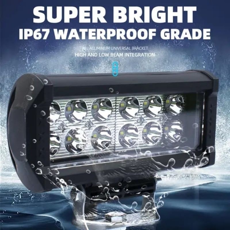 LAMPU TEMBAK SOROT LED BAR CREE CWL 12 MATA 24 volt WATERPROOF MOTOR/MOBIL