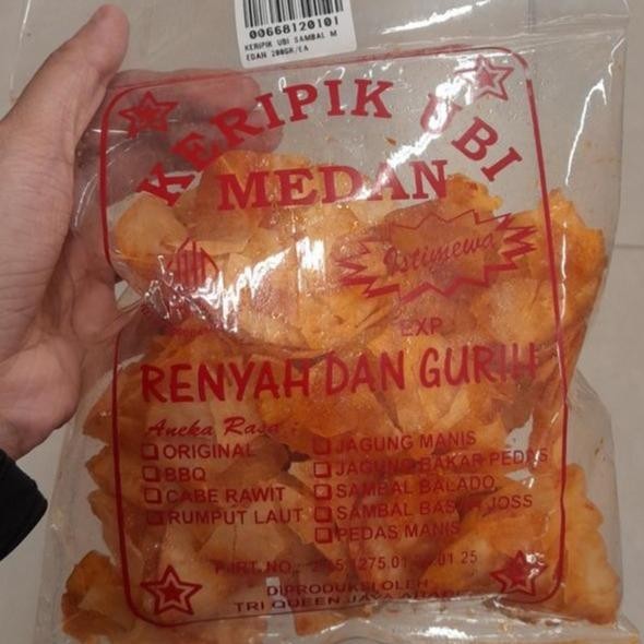 

Keripik Ubi Medan Istimewa Rasa Sambal Pedas Renyah dan Gurih 200gr