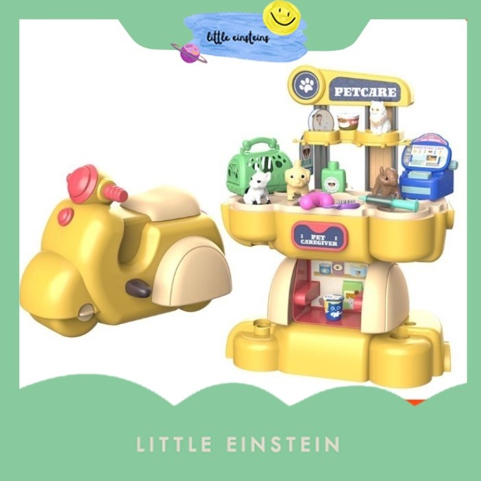 Little Einstein Mainan Anak Diy Motorbike Play House Mainan Playhouse Vespa Anak Bike Mainan Anak Perempuan
