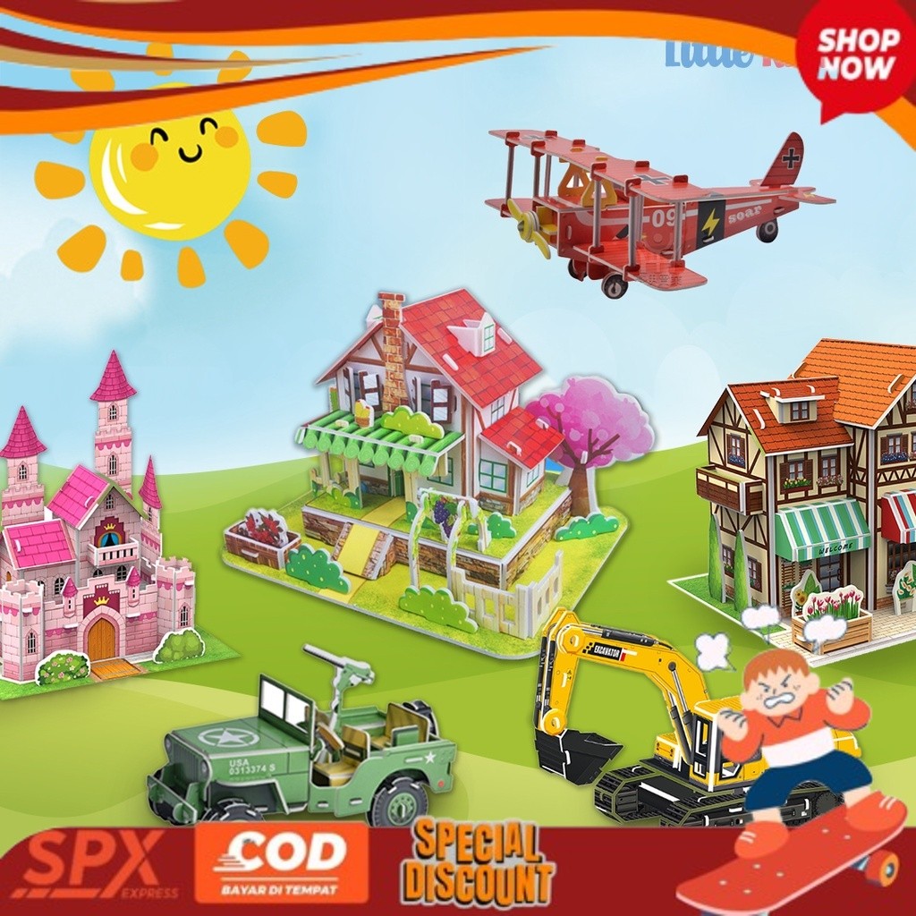 NEW PRODUK  Mainan Edukasi  DIY 3D Puzzle LITTLE KREATE