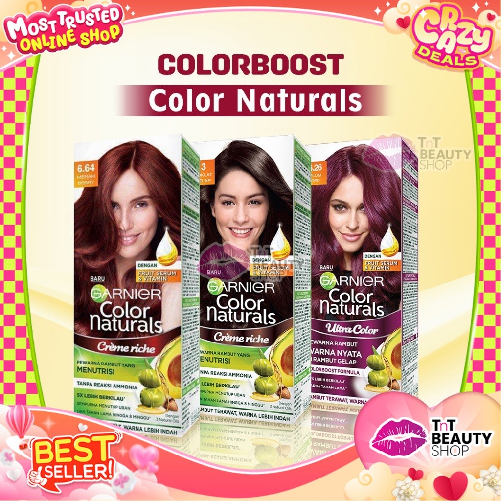Garnier Color Naturals ColorBoost Pewarna Rambut 1 Box  | TnT Beauty Shop
