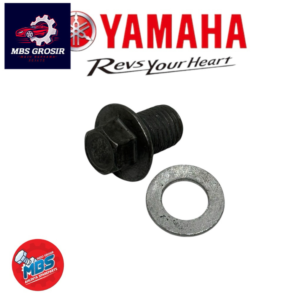 MBS Baut plus ring Tap Tutup Oli Mesin Bawah Yamaha Mio Jupiter Z MX Vega R ZR ORIGINAL