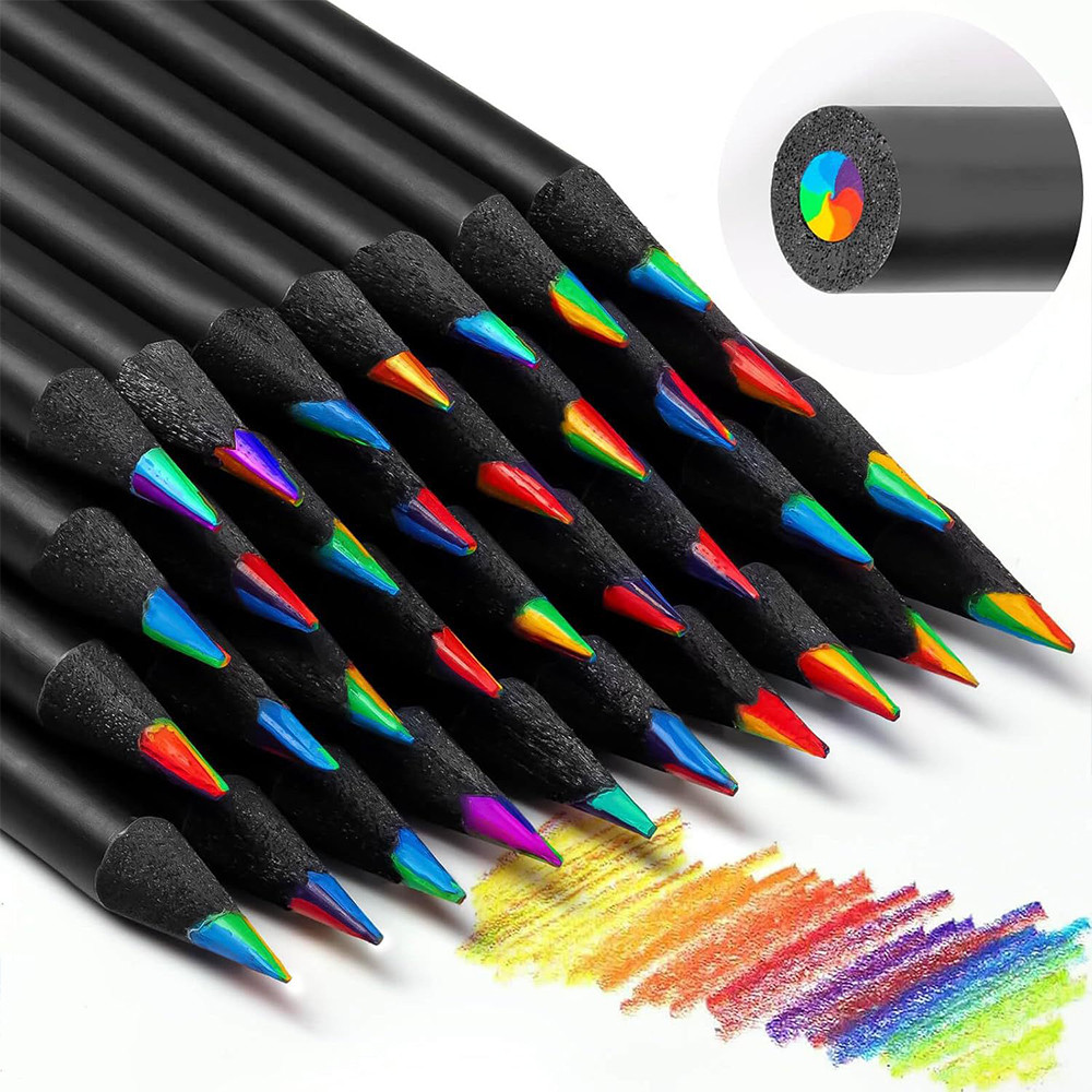 

Colored Pencils Wooden Drawing Pencils Rainbow Colorful for Kids Students Adults Painting Classroom School Art Supplies