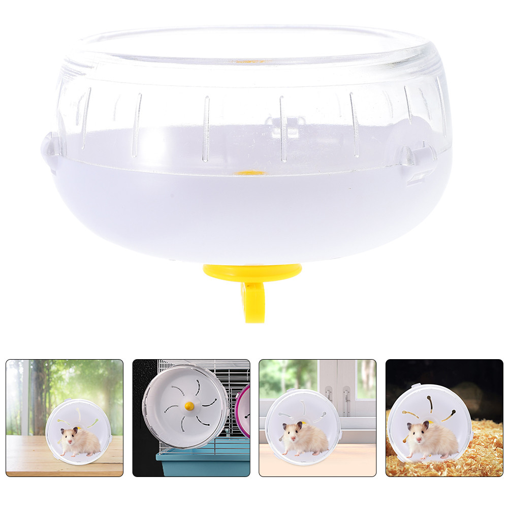 Silent Hamster Wheel 21cm Transparent Plastic Running Wheel for Gerbils Hedgehogs Chinchillas Guinea