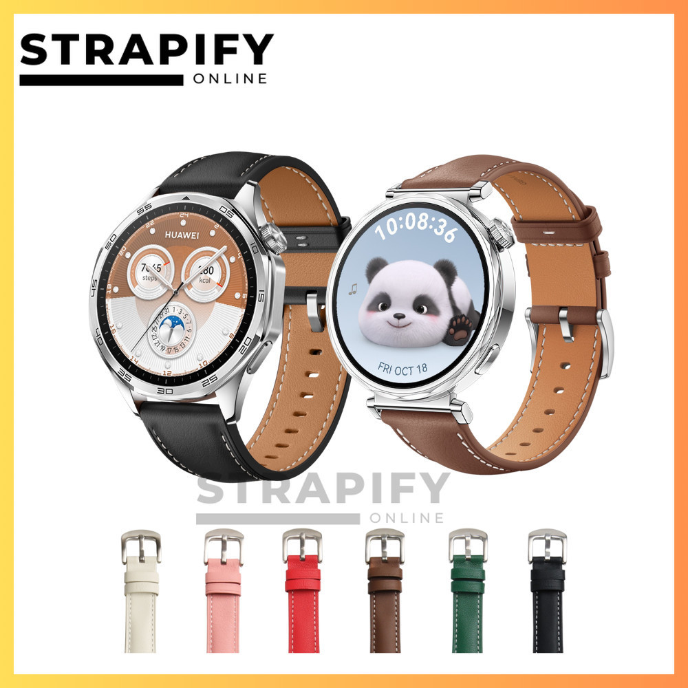 Strapify Strap Huawei Watch GT 5/4/3 46mm 41mm Leather Tali Pengganti Huawei Watch GT Bahan Kulit