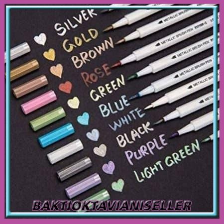 

Metalic Calligraphy Brush Pen (10pcs) - WITH BOX