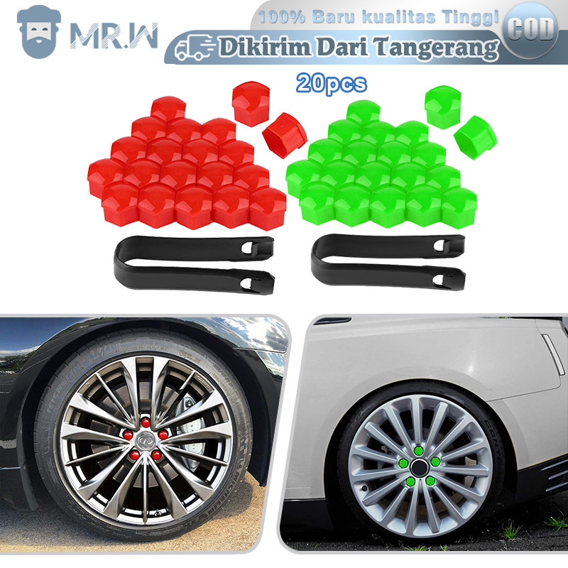 Isi 20 Kondom Baut Mobil Pelindung Baut Ban Mobil Tutup Plastic Baut Roda Baut 19mm