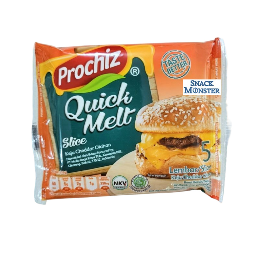 

Prochiz Quick Melt Slice Keju Cheddar - Netto 5 pcs x 17 gr