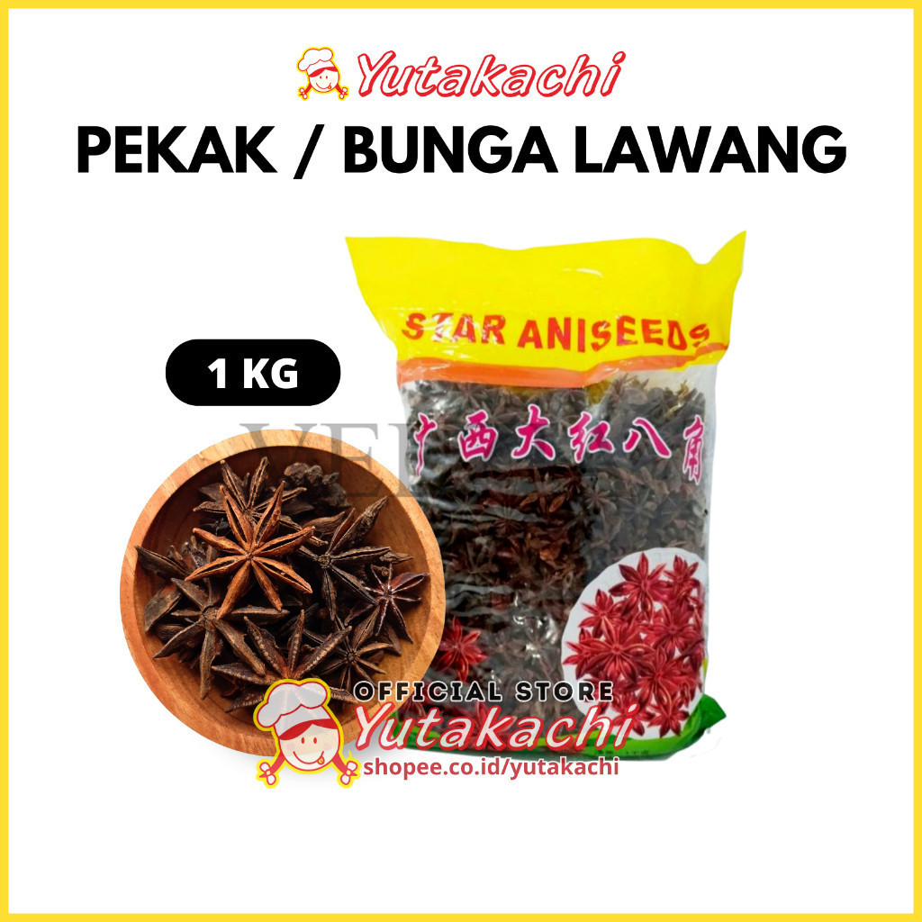 

Pekak Bunga Lawang 1Kg / Whole Star Anise / Pekak Utuh Yutakachi