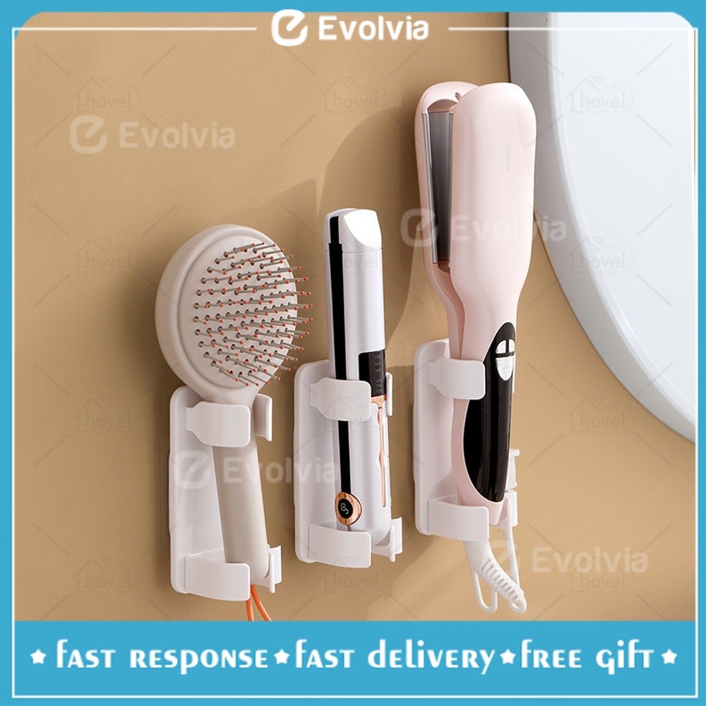 Rak Holder Gantung Catokan Rambut Sisir Tempel Dinding Hair Dryer Hook - Evolvia