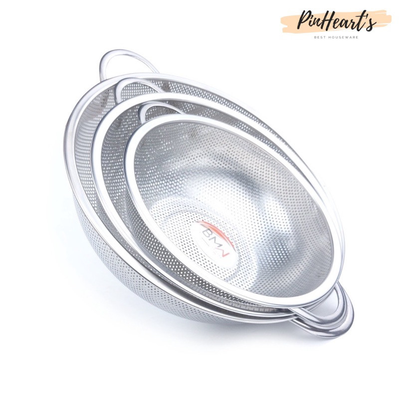 HSO - BASKOM BOLONG CUCI SAYUR BASKOM LUBANG STAINLESS WADAH CUCI SAYUR BASKOM SARINGAN STAINLESS BA