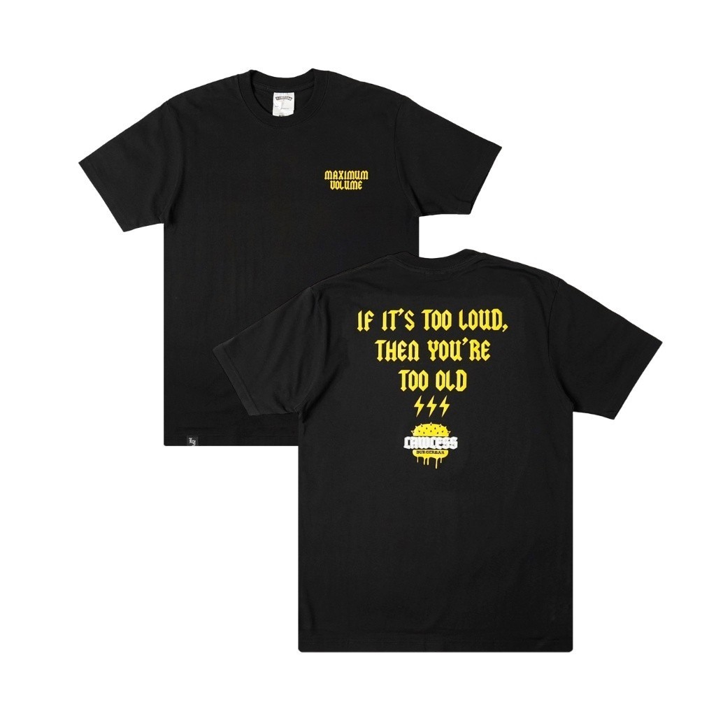 HOT 【COD】Lawless Burgerbar - Too Loud Tshirt - Black Tidur pendek Fashion Hardworking T shirt TOP ka