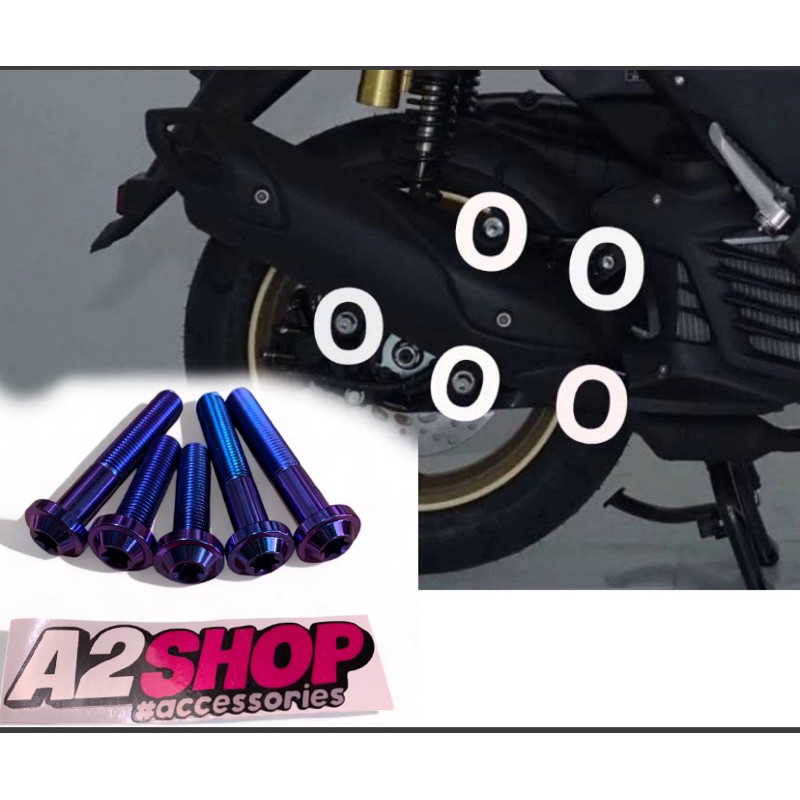 MANSAGAN  BAUT TITANIUM KNALPOT NMAX AEROX XMAX OLD