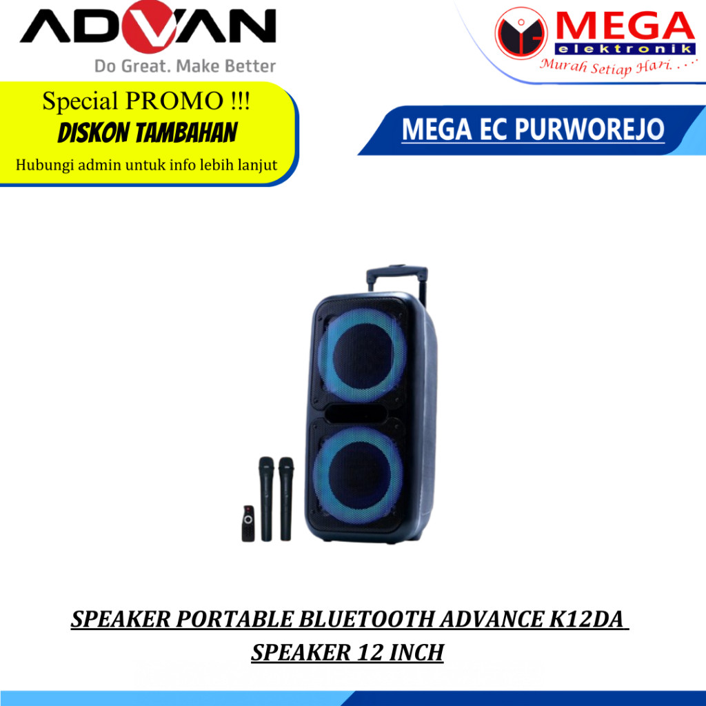 SPEAKER PORTABLE BLUETOOTH ADVANCE K12DA  SPEAKER 12 INCH