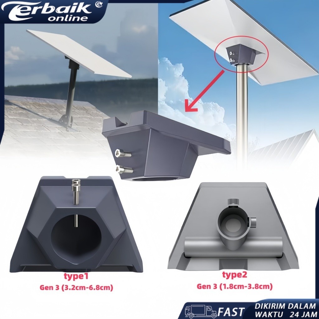 Braket Paduan Dudukan Tiang Adaptor Pipa Starlink Gen 3 untuk Perangkat Internet Satelit Starlink Ge