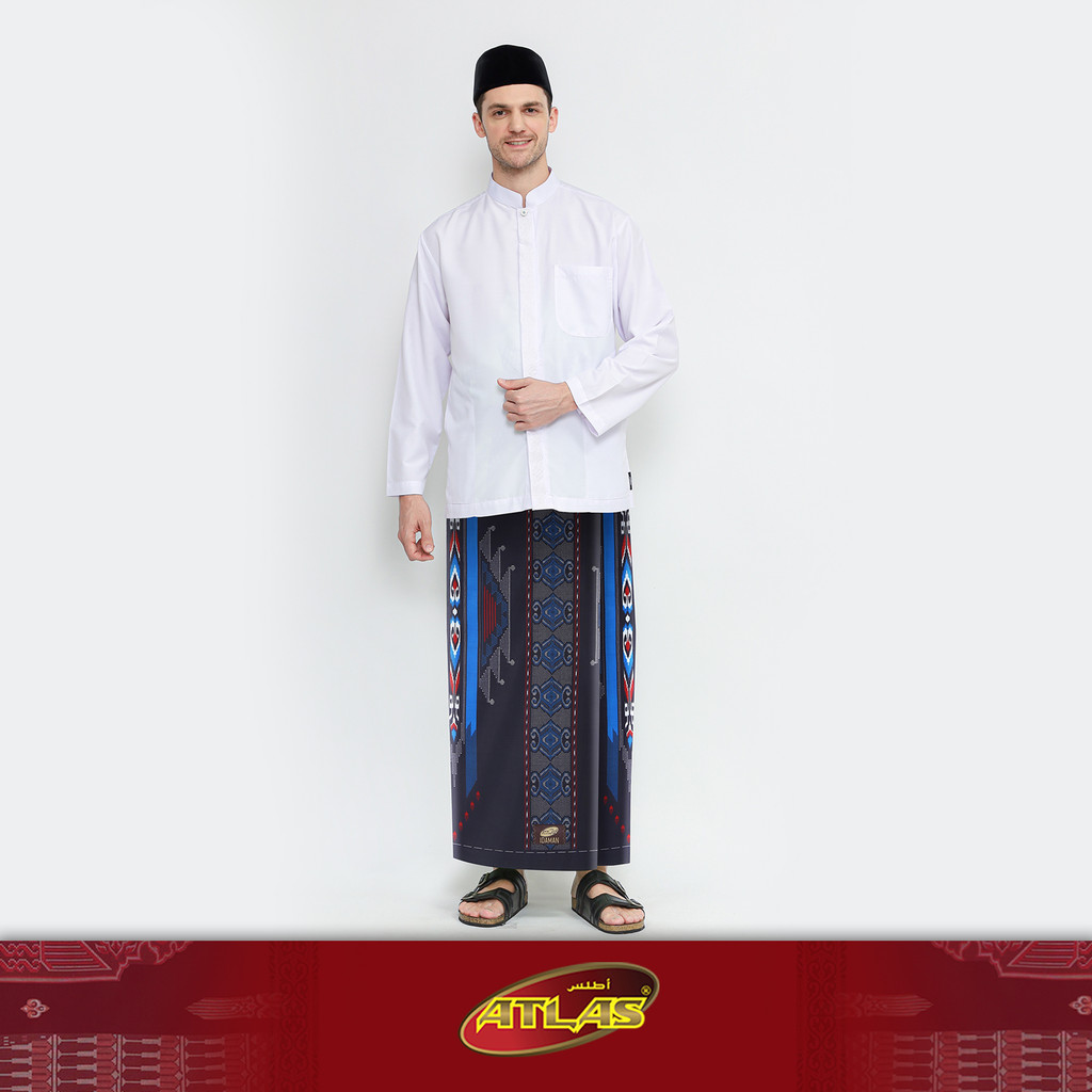 Sarung ATLAS Idaman 555 Harmoni Motif BHS SGT Hitam Biru 01