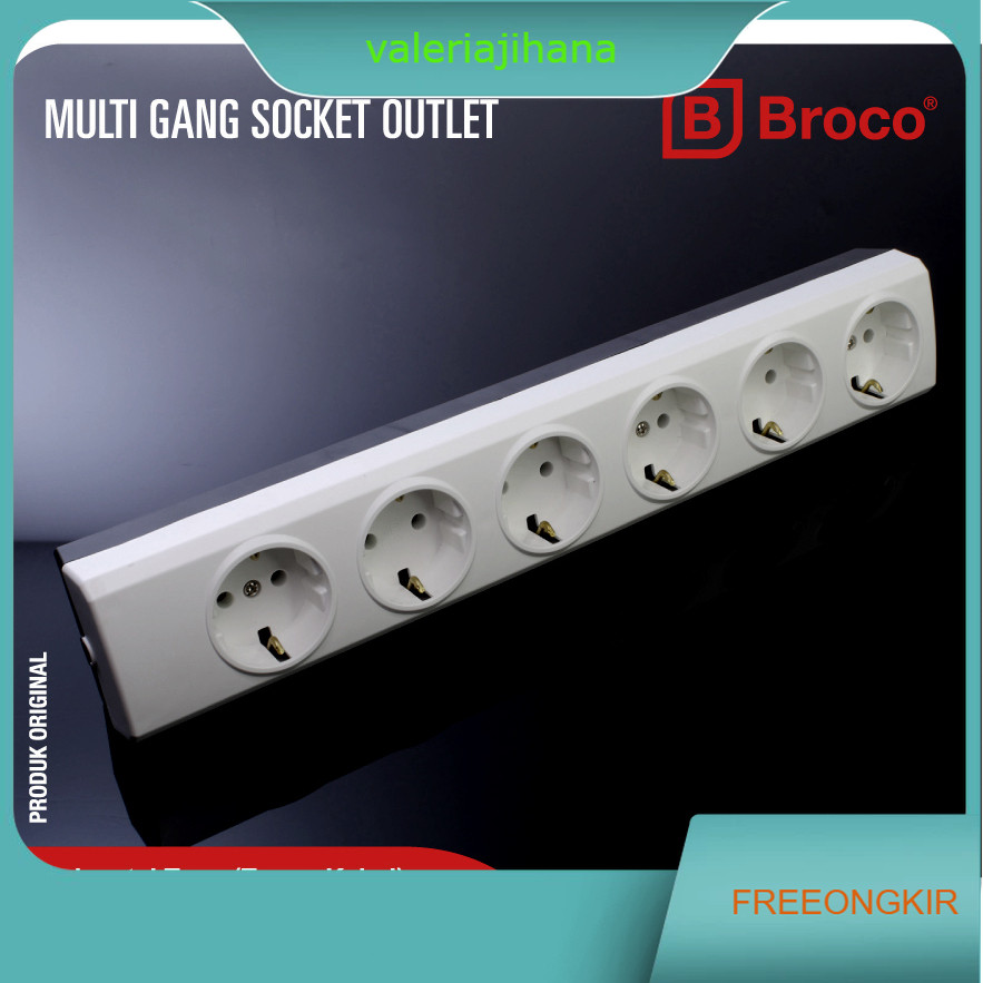 Stop Kontak BROCO / Terminal BROCO / Stop Kontak 6 Lubang Putih BROCO - 15360