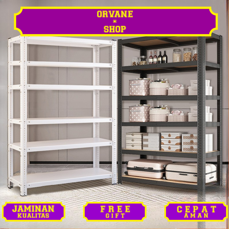 Rak besi siku 5/6 susun rak bensin Rak Gudang Rak supermarket rak dapur Rak besi serbaguna Rak Aquar