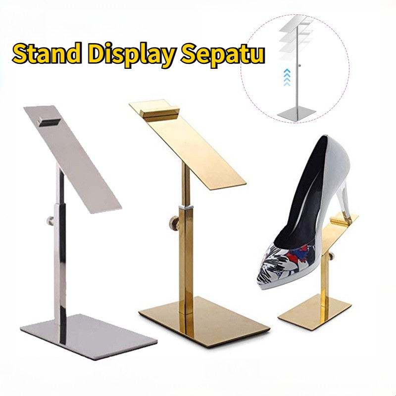 Rak Display Sepatu Stainless Steel / Premium Shoe Display Stand / Gantungan Display Sepatu