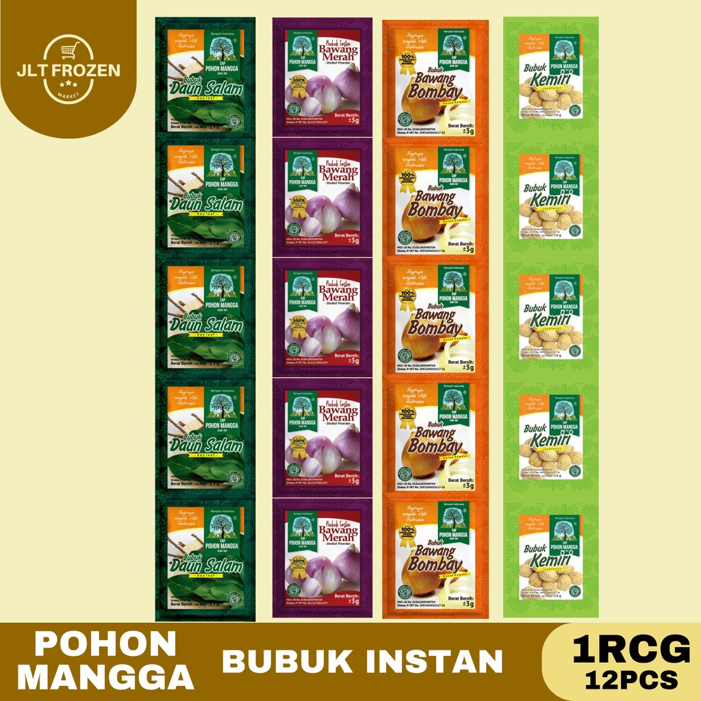 Cap Pohon Mangga Bubuk Instan 3g - 1RCG/12PCS / Bubuk Bawang Merah / Bubuk Kemiri / Bubuk Daun Salam