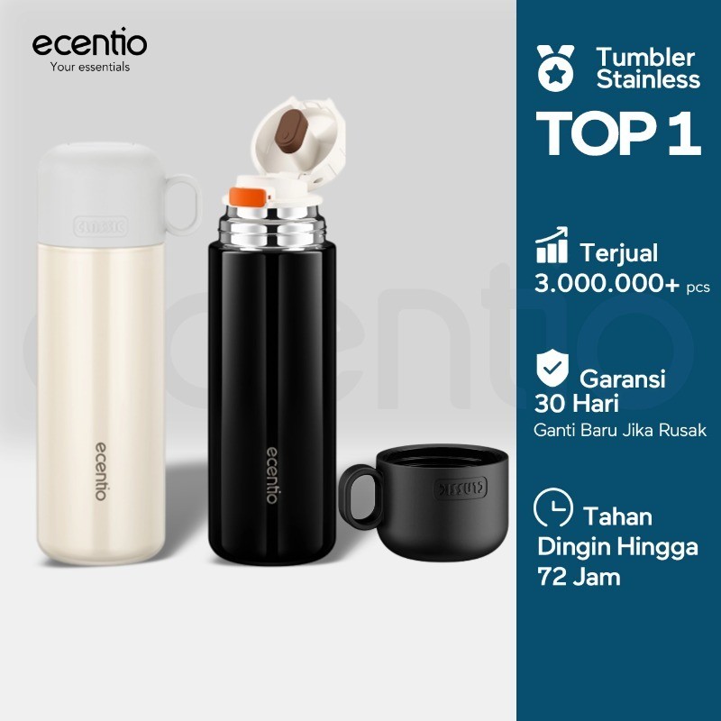 NANGULANGIN  ecentio tumbler korea lucu termos air panas 316 stainless steel 500ml mug lucu korea bo