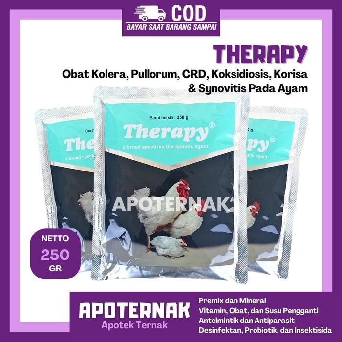 THERAPY 250 gram MEDION - Therapy Ayam - Obat Ayam Antibiotik Ayam Obat Crd Koksi Coryza Snot Flu Ay
