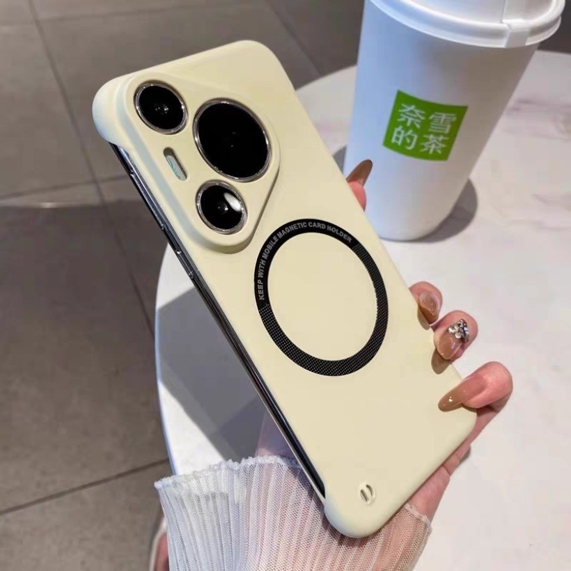 Mewah Borderless Magnetic PC Matte Phone Case untuk Huawei Pura80 Pura70 P60 P50 P40 P30 Pro Nova 13