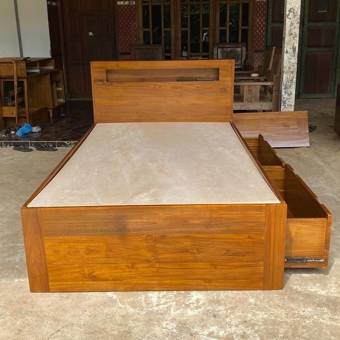 Tempat tidur dipan laci minimalis 120X200 - 120X200