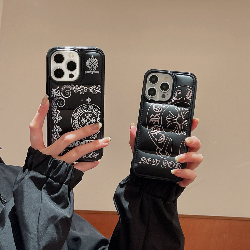 Chrome Hearts Case Flowers Down Jacket 3D IPhone Compatible for IPhone 17 17pro 17promax 17air16 Pro