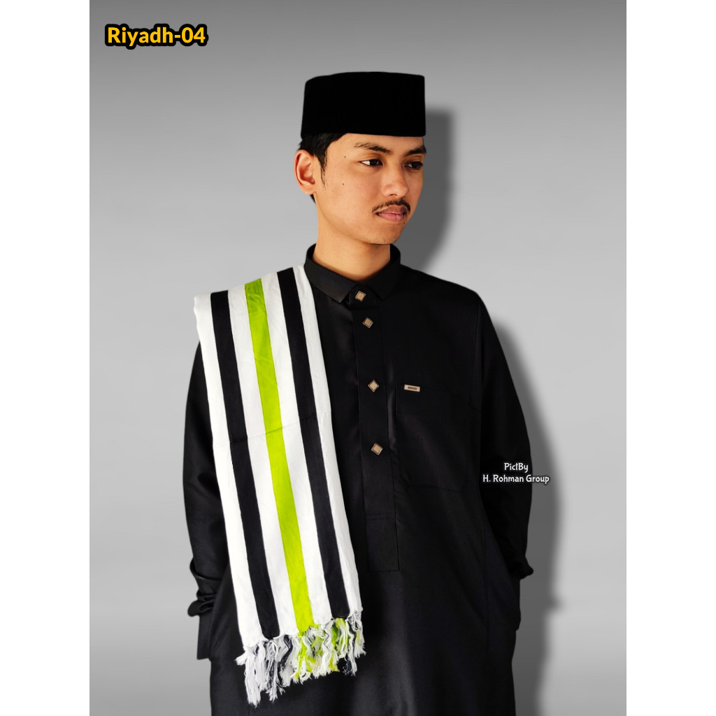 Sorban Rida Panjang 2 Meter / Sorban Motif Batik Kashmiri / Sorban Putih Selendang