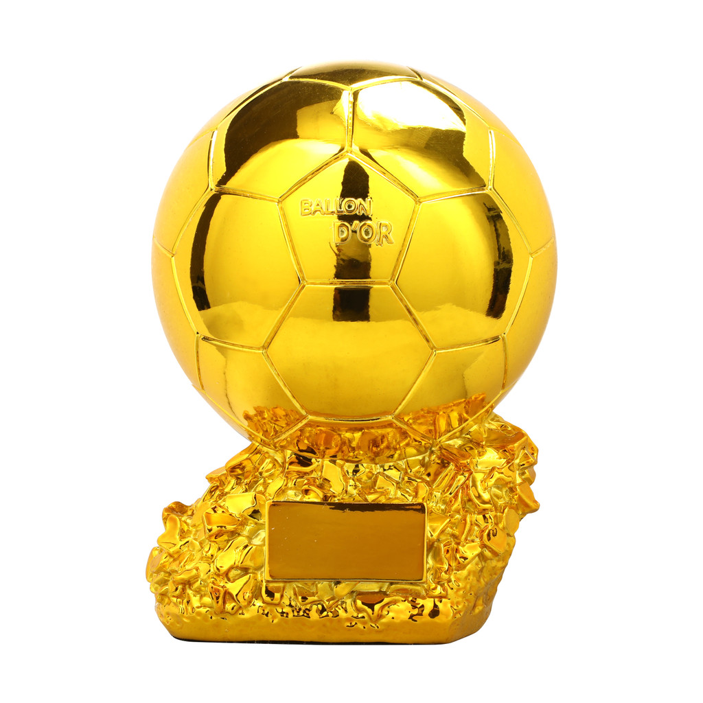 Golden Ball Football Cup Office Decoration with Electroplated Technology Football Cup Resin Gift and