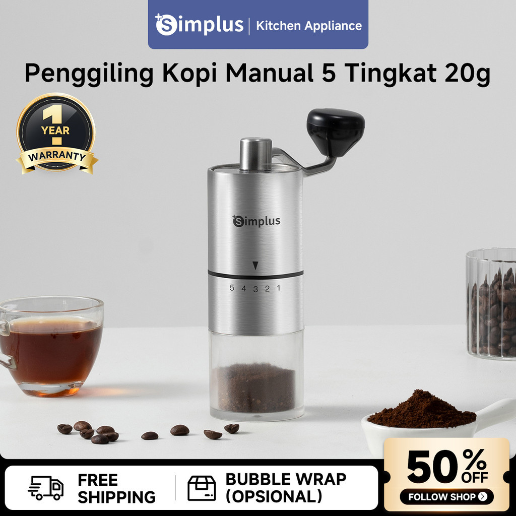 Simplus Penggiling Biji Kopi Manual 20g Coffee Grinder Handheld Manual Baja Tahan Karat