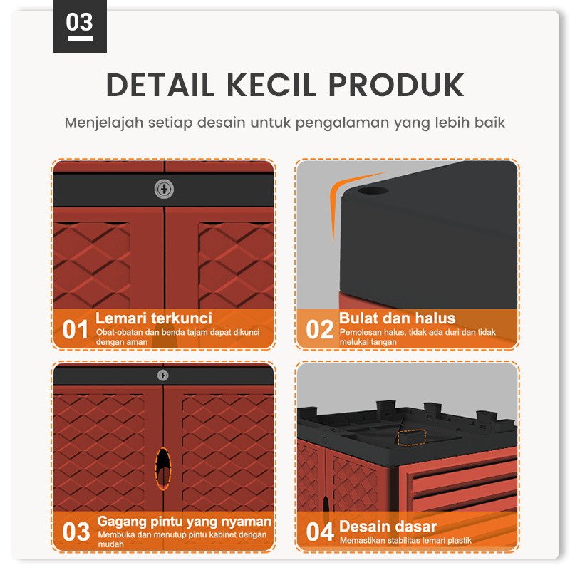 Loker Plastik Lemari Pakaian 5 Susun Laci Baju Kuat Kokoh Serbaguna Anti Jamur Minimalis Aesthetic