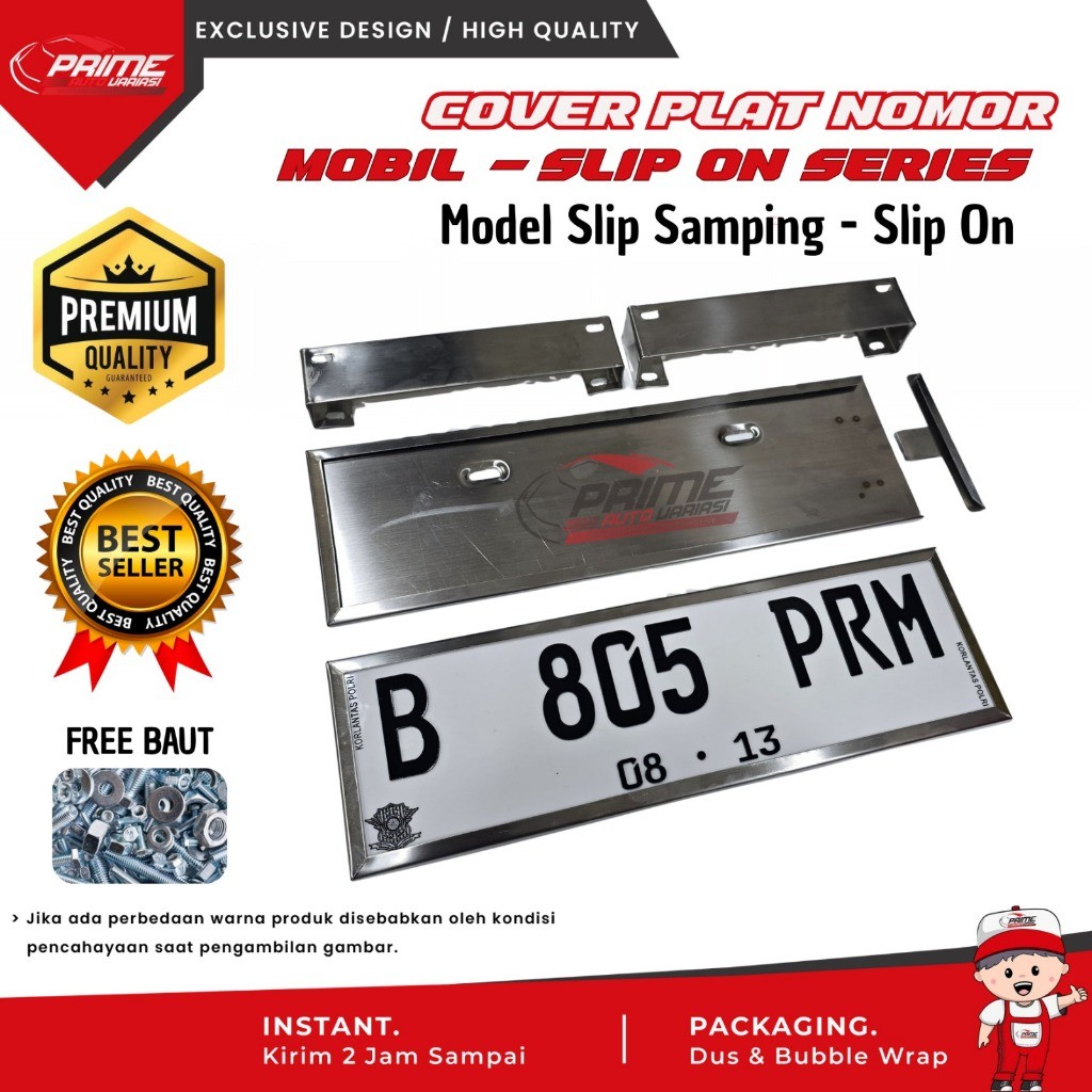 [SLIP ON] Tatakan Dudukan Plat Nomor Mobil Slip Samping Tempat Plat nomor Mobil Plat Slip On