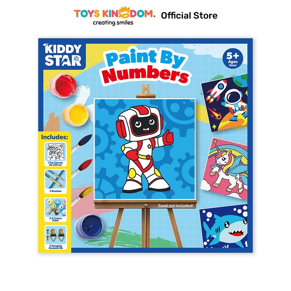 Toys Kingdom Kiddy Star 20X20 cm Set Paint By Numbers Robot Toys Kids Toy Toys Mainan Kerajinan Anak