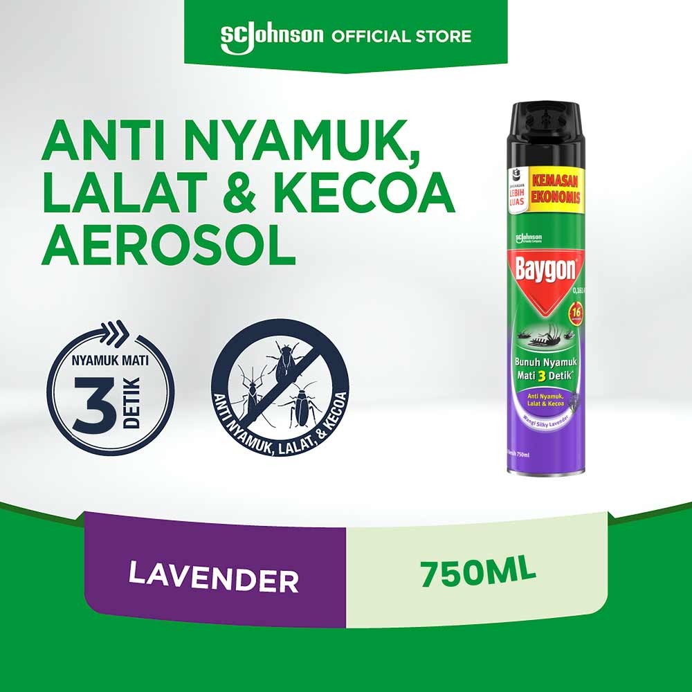 BAYGON INSEKTISIDA SPRAY SILKY LAVENDER 750mL
