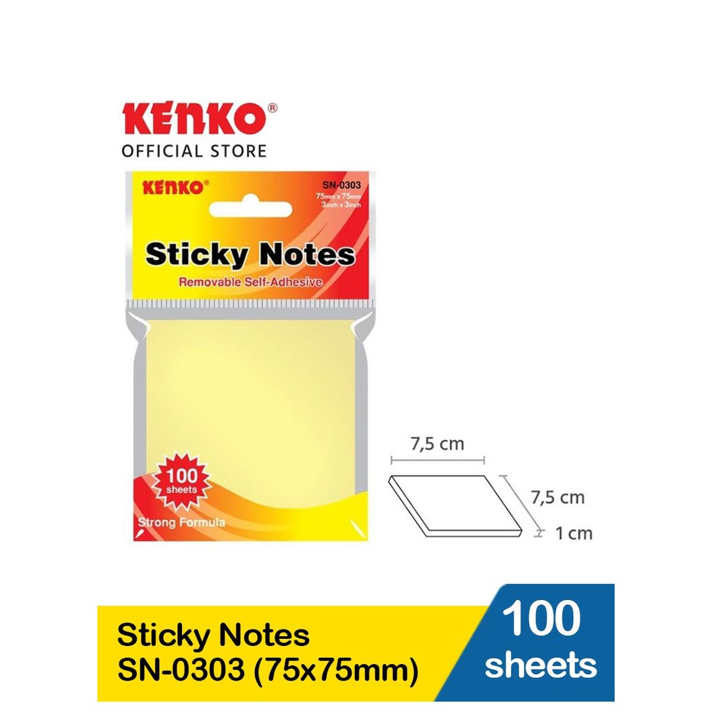 KENKO STICKY NOTES SN-0303  75x75mm